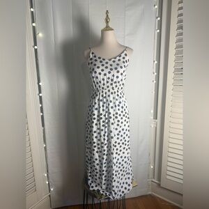 Old Navy Blue and White Spaghetti Strap Sundress Small